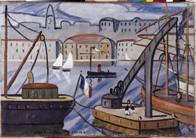Uitzicht op de haven van Marseille door Louis Mathieu Verdilhan