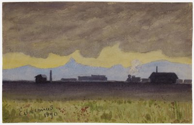 Treinlandschap in Arizona door Louis Michel Eilshemius