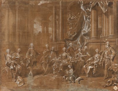 De familie van Philip V. door Louis Michel van Loo