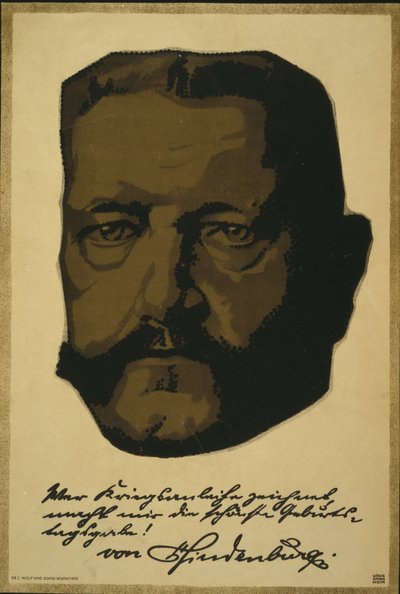 Portret van General Field Marshall Paul von Hindenburg door Louis Oppenheim
