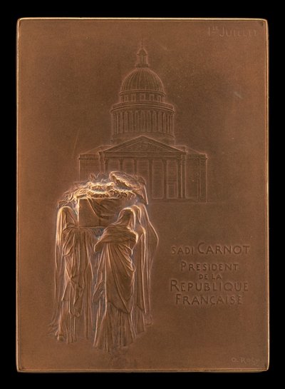 Het lichaam van president Sadi Carnot gedragen naar het Panthéon [voorzijde], 1894 door Louis Oscar Roty