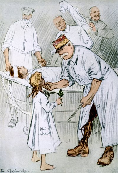 Vrede en interventie: Duits militarisme op de operatietafel van de geallieerden, 1916 door Louis Raemaekers