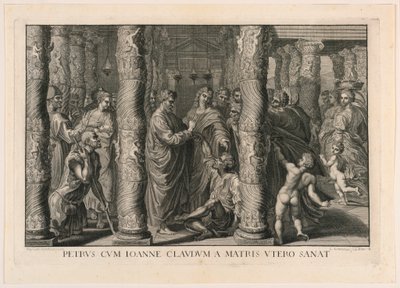 De Genezing van de Lamme Man bij de Mooie Poort van de Tempel door Louis Sommereau