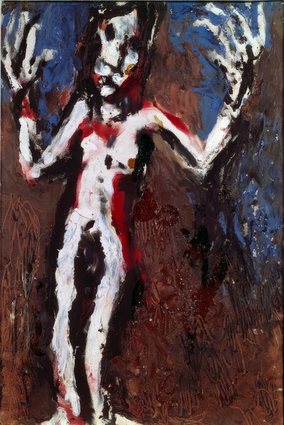 Figuur met opgeheven armen door Louis Soutter