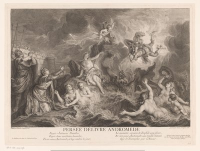 Perseus bevrijdt Andromeda door Louis Surugue