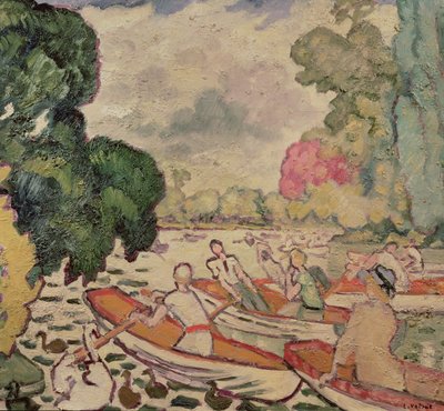 Boten in het Bois de Boulogne door Louis Valtat