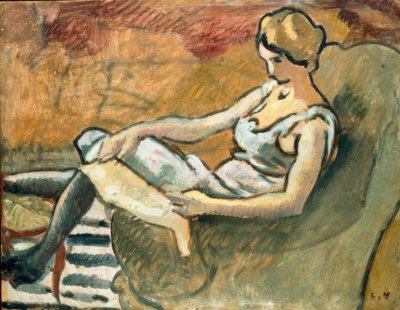 Louis Valtat, "La pensive" / Olieverf op doek, 1916 door Louis Valtat