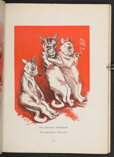 The British Workman – de acht uren beweging, van p.81, Louis Wain Annual door Louis Wain