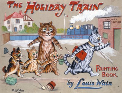 De Vakantietrein door Louis Wain