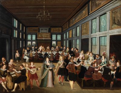 Bruiloft banket door Louis de Caullery