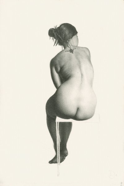 Elegant zittend naakt door Lourens Joubert