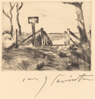 Brug met bord, 1916 door Lovis Corinth