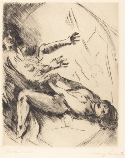 Jozef en de vrouw van Potifar I door Lovis Corinth
