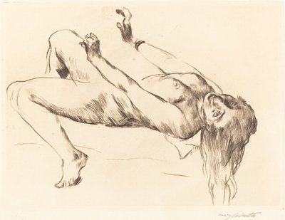 Liegender Weiblicher Akt. Studie zu Joseph und Potiphar door Lovis Corinth
