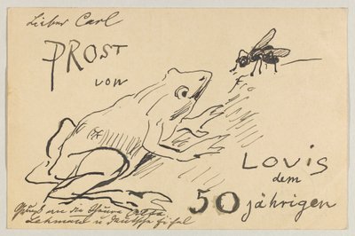 Lovis Corinth aan Carl Strathmann: Postkaart, poststempel 12 augustus 1908 door Lovis Corinth