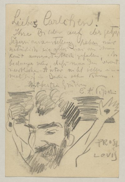 Lovis Corinth aan Carl Strathmann: Ansichtkaart, Poststempel 16 januari 1903 door Lovis Corinth