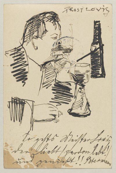 Lovis Corinth aan Carl Strathmann: Ansichtkaart, poststempel 20 april 1903 door Lovis Corinth