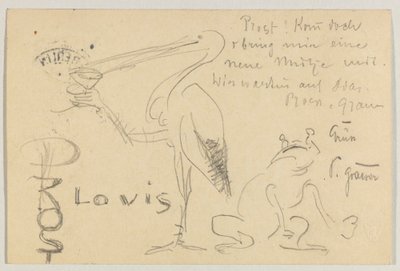 Lovis Corinth aan Carl Strathmann: Postkaart, Poststempel 20. September 1906 door Lovis Corinth