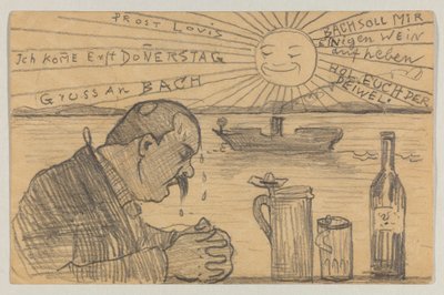 Lovis Corinth aan Carl Strathmann: Postkaart, poststempel 22 juni 1898 door Lovis Corinth