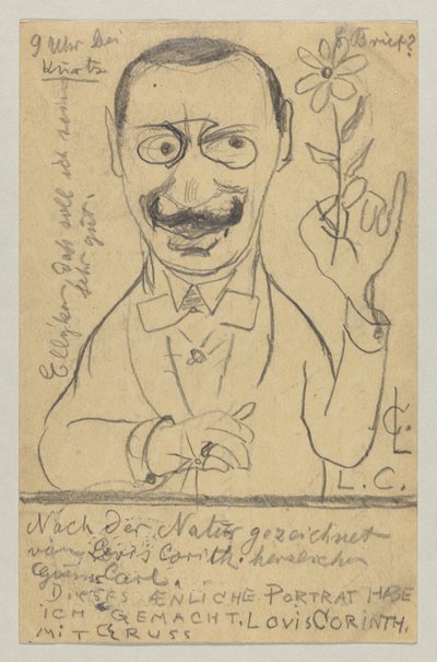 Lovis Corinth aan Fräulein Elly Franke: Postkaart, poststempel 28 augustus 1897 door Lovis Corinth