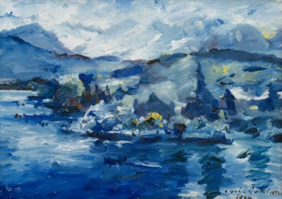 Luzerner Meer in de middag door Lovis Corinth