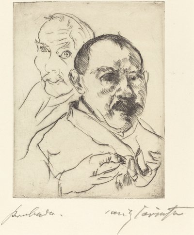 Zwei Männliche Studienköpfe—Zelfportretten door Lovis Corinth