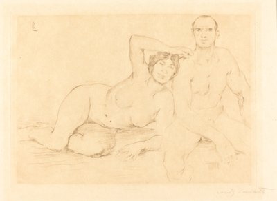 Zwei Menschen Twee Naakten door Lovis Corinth