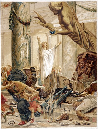 Sint-Maarten vernietigt de afgoden van het heidendom, naar schilderij door Merson door Luc Oliver Merson
