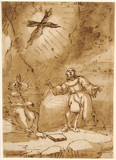 Stigmatisation des Heiligen Franziskus door Luca Cambiaso