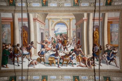 Het verhaal van Odysseus (de terugkeer), plafond van Salone Cambiaso door Luca Cambiaso