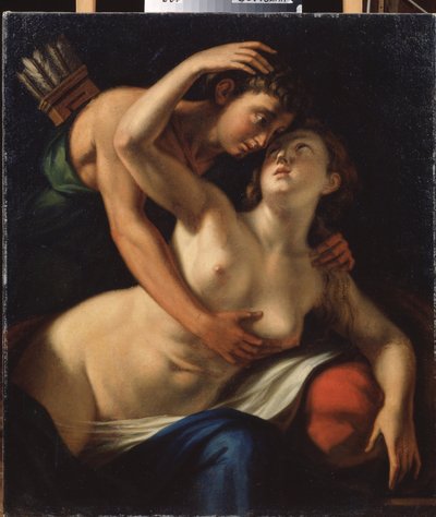 Venus en Adonis door Luca Cambiaso