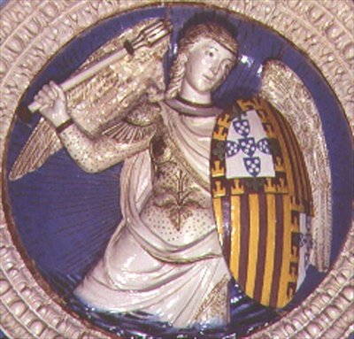 Fortitude, rondel van het graf van de kardinaal van Portugal door Luca Della Robbia