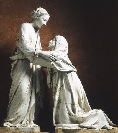 Italië, Pistoia, Kerk van San Giovanni Fuor Civitas, Visitatie door Luca Della Robbia