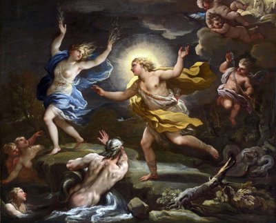 Barok: Apollo en Daphne door Luca Giordano
