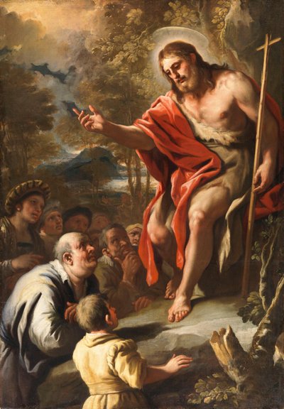Sint-Jan predikend in de wildernis door Luca Giordano