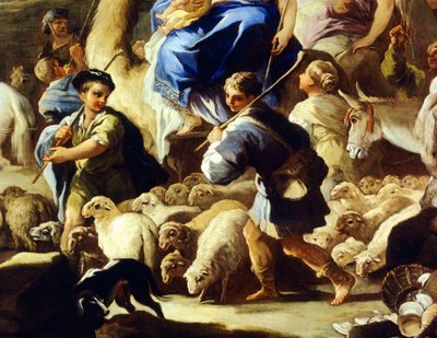 Schapen en herders, detail van Rebecca