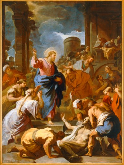 De wederopstanding van Lazarus. 10033816 ... door Luca Giordano