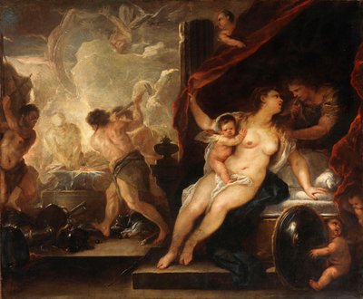 Venus, Mars en de smidse van Vulcanus door Luca Giordano