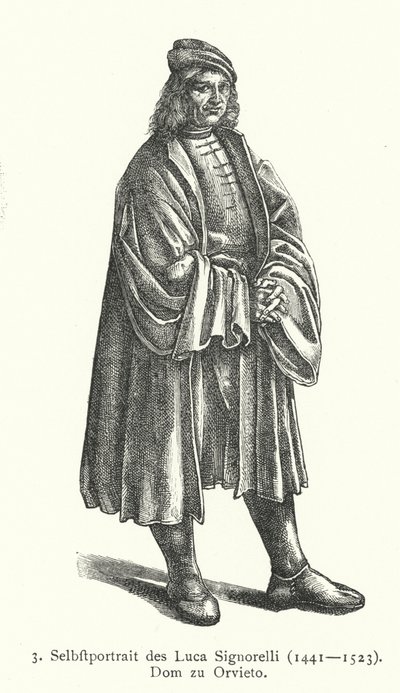 Zelfportret van Italiaanse Renaissance kunstenaar Luca Signorelli door Luca Signorelli