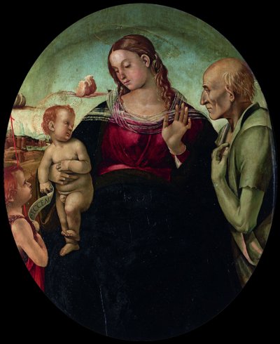 De Madonna en Kind met Sint Jan en Sint Hiëronymus, 1491 door Luca Signorelli