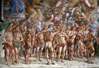 Het laatste oordeel: de uitverkorenen (detail) door Luca Signorelli