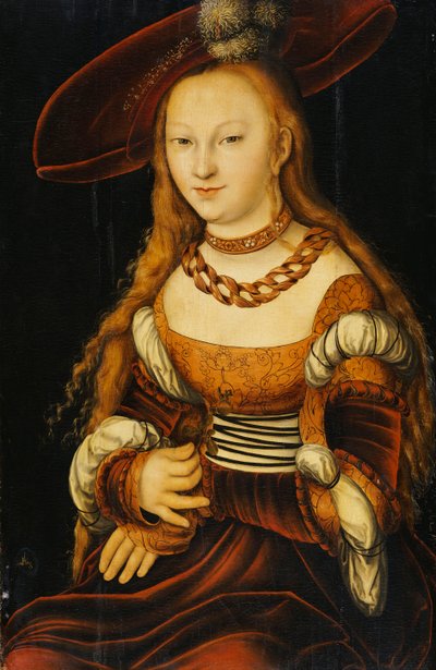 Portret van een jonge dame, ca. 1350 door Lucas Cranach