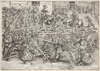 Het toernooi met lansen door Lucas Cranach
