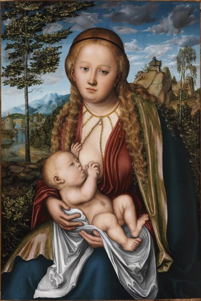 De Maagd die het Kind voedt door Lucas Cranach