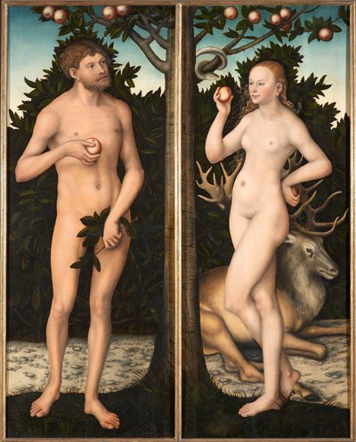 Adam en Eva door Lucas Cranach the Elder