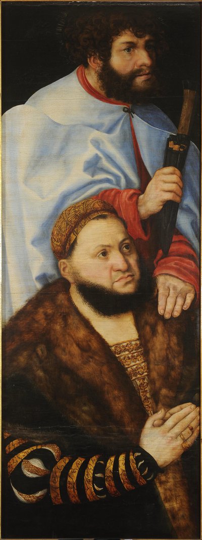 Altaarstuk van de Maagd, of zogenaamd Prinsenaltaarstuk [linkervleugel] door Lucas Cranach the Elder
