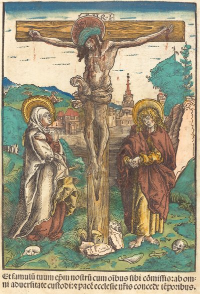 Christus aan het Kruis tussen de Maagd en Sint Jan door Lucas Cranach the Elder