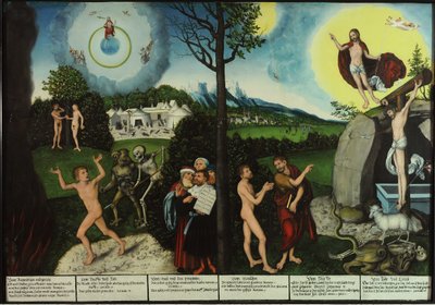 Verdoemenis en Verlossing. Wet en Genade door Lucas Cranach the Elder