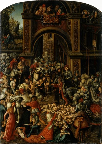 Duits: Bethlehemitischer Kindermort De slachting van de onschuldigen door Lucas Cranach the Elder