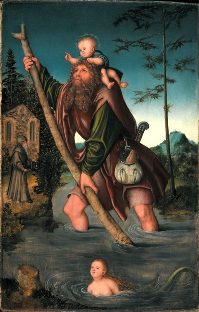 Duits: Der heilige Christophorus Saint Christopher door Lucas Cranach the Elder